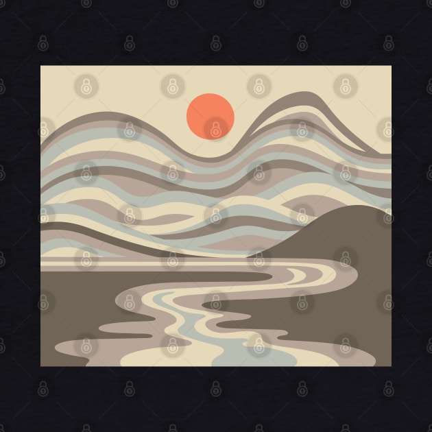 BLOOD MOON Retro Outdoors Nature Desert Landscape in Earth Tones - UnBlink Studio by Jackie Tahara by UnBlink Studio by Jackie Tahara